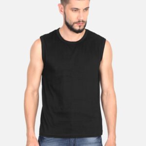 Basic Black Men's Sleeveless T-Shirt