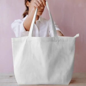 Basic White Everyday Large Tote Bag
