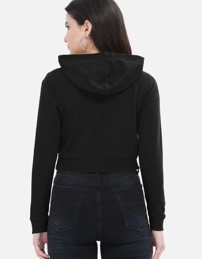 Black Female Cropped Hoodie