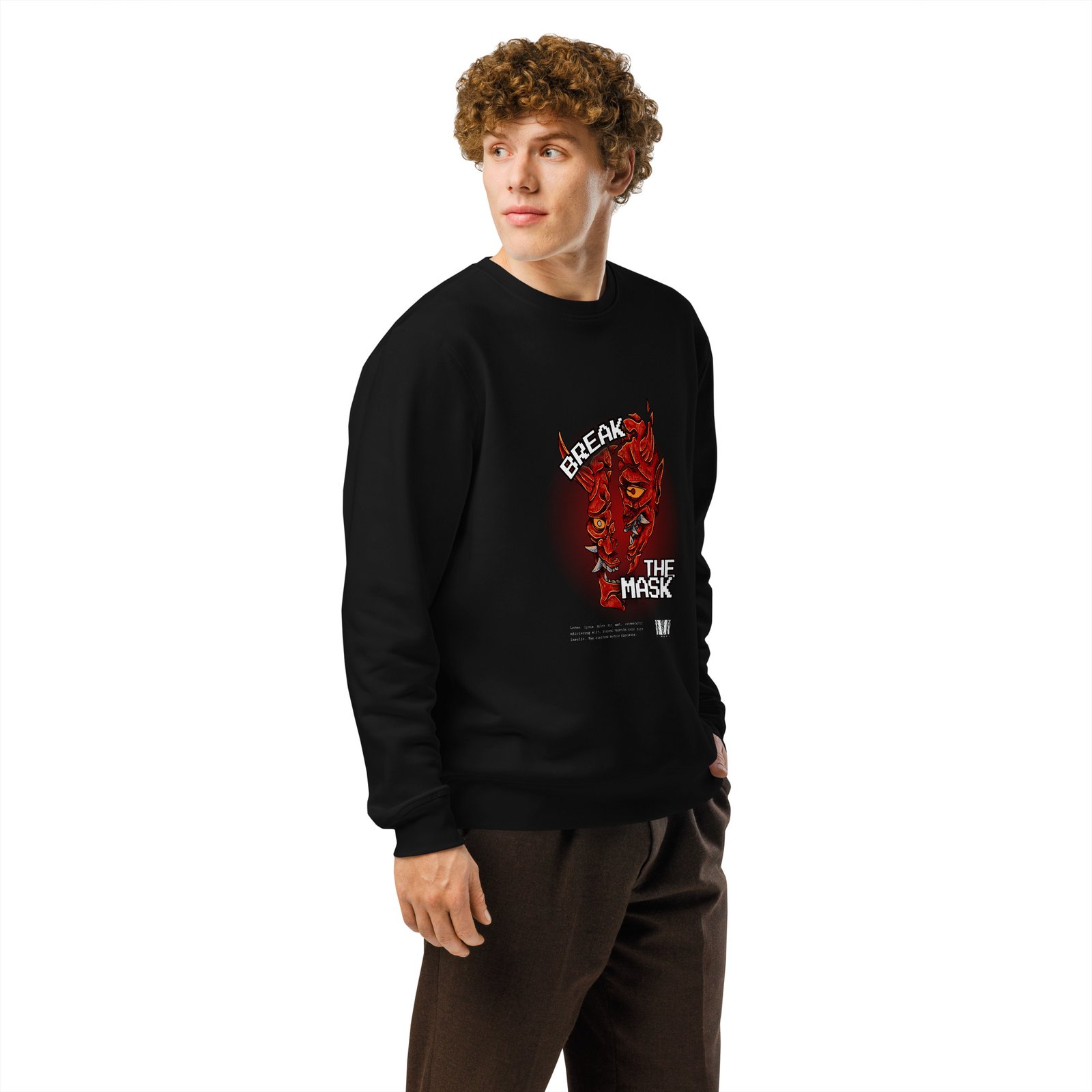 Mask Unisex organic mid-weight sweatshirt - Image 7