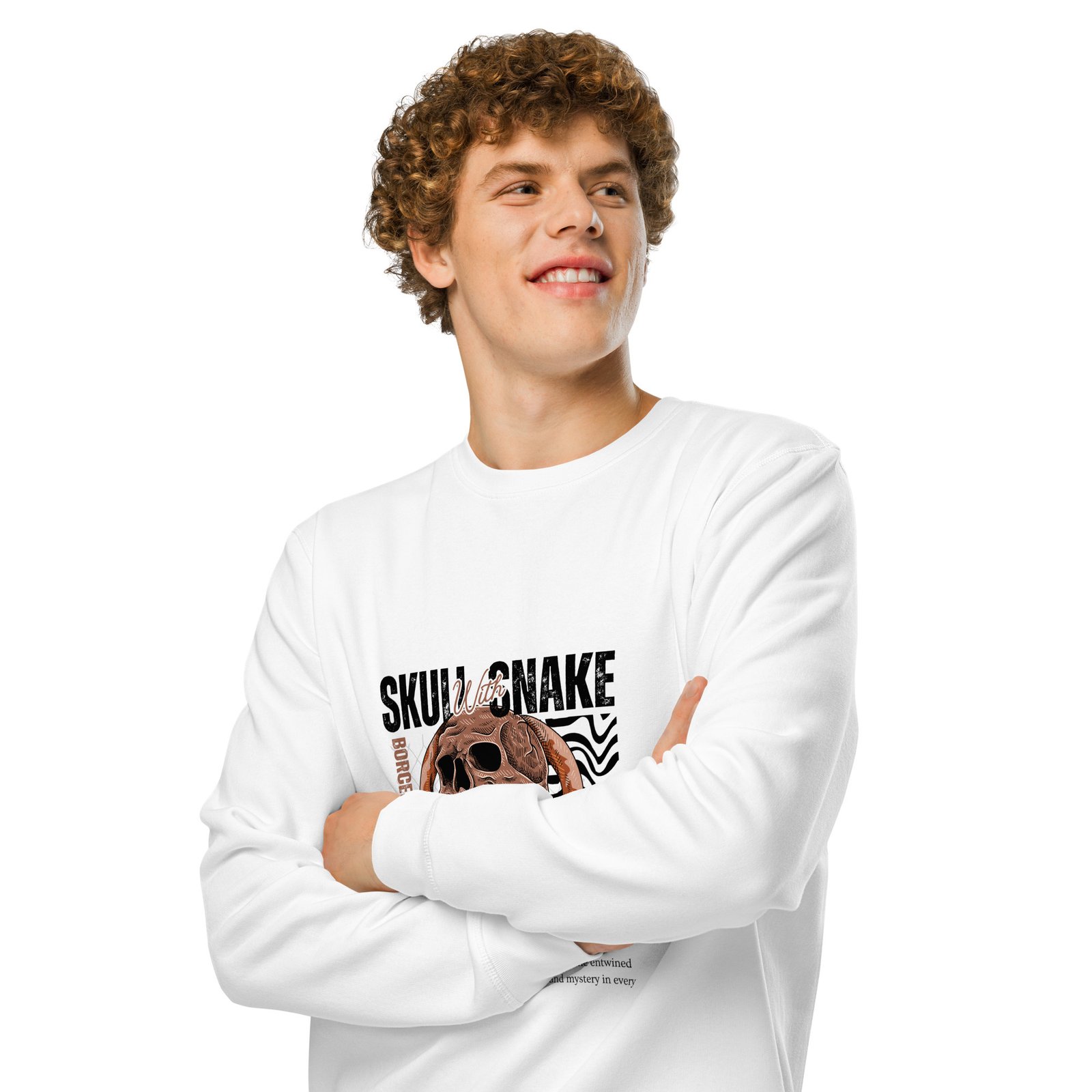 Skull Snake Unisex organic mid-weight sweatshirt - Image 6