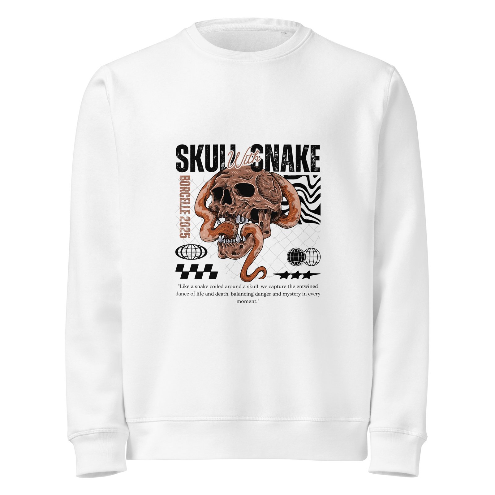Skull Snake Unisex organic mid-weight sweatshirt - Image 2