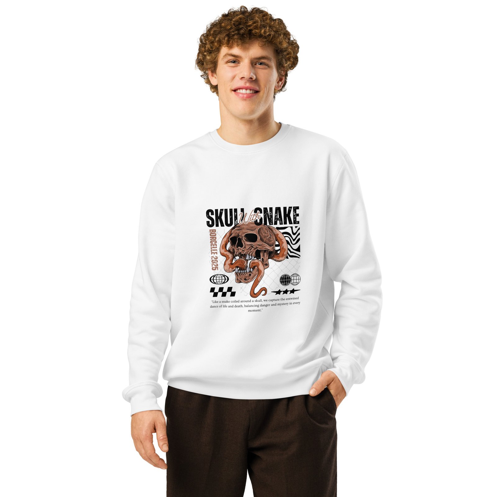 Skull Snake Unisex organic mid-weight sweatshirt
