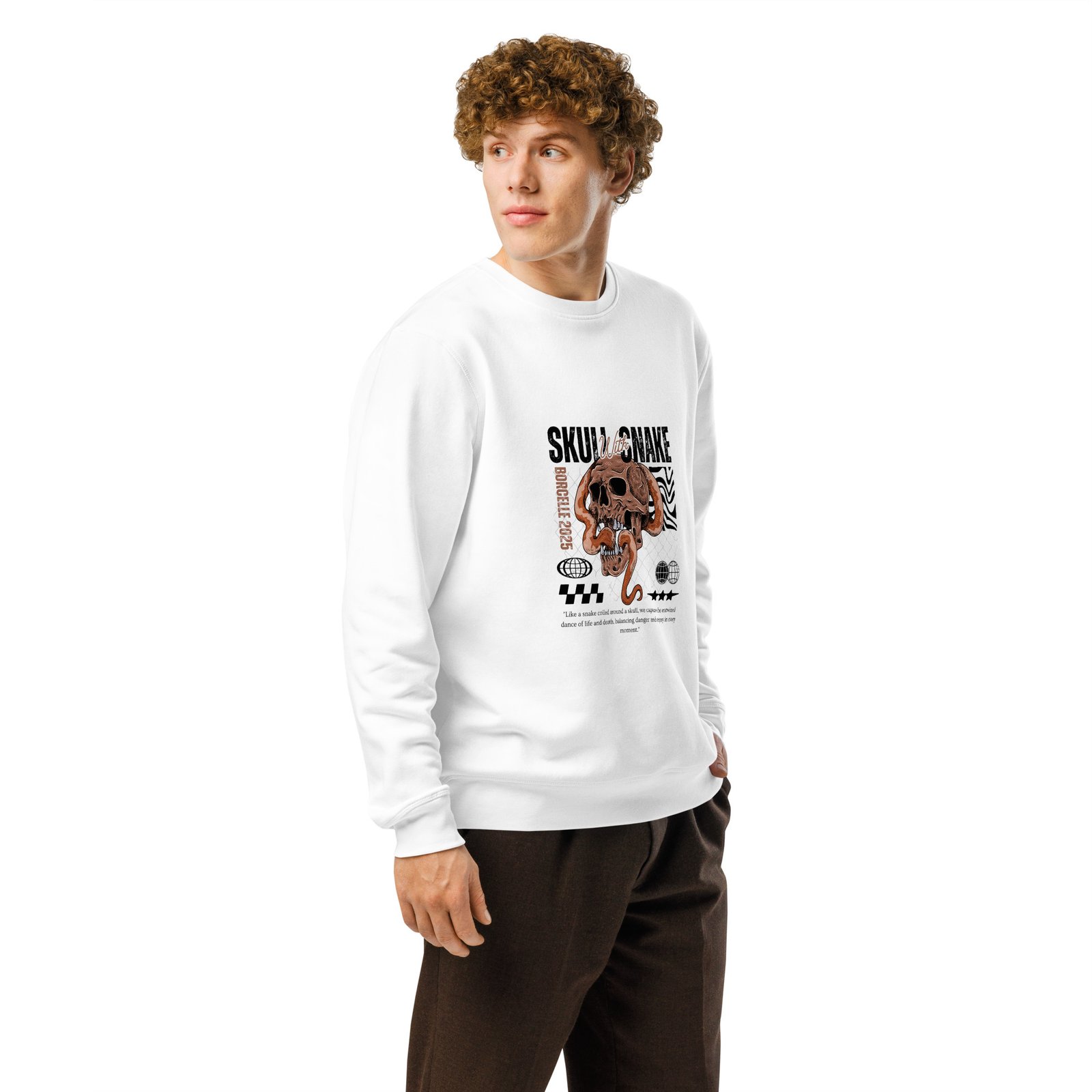 Skull Snake Unisex organic mid-weight sweatshirt - Image 7