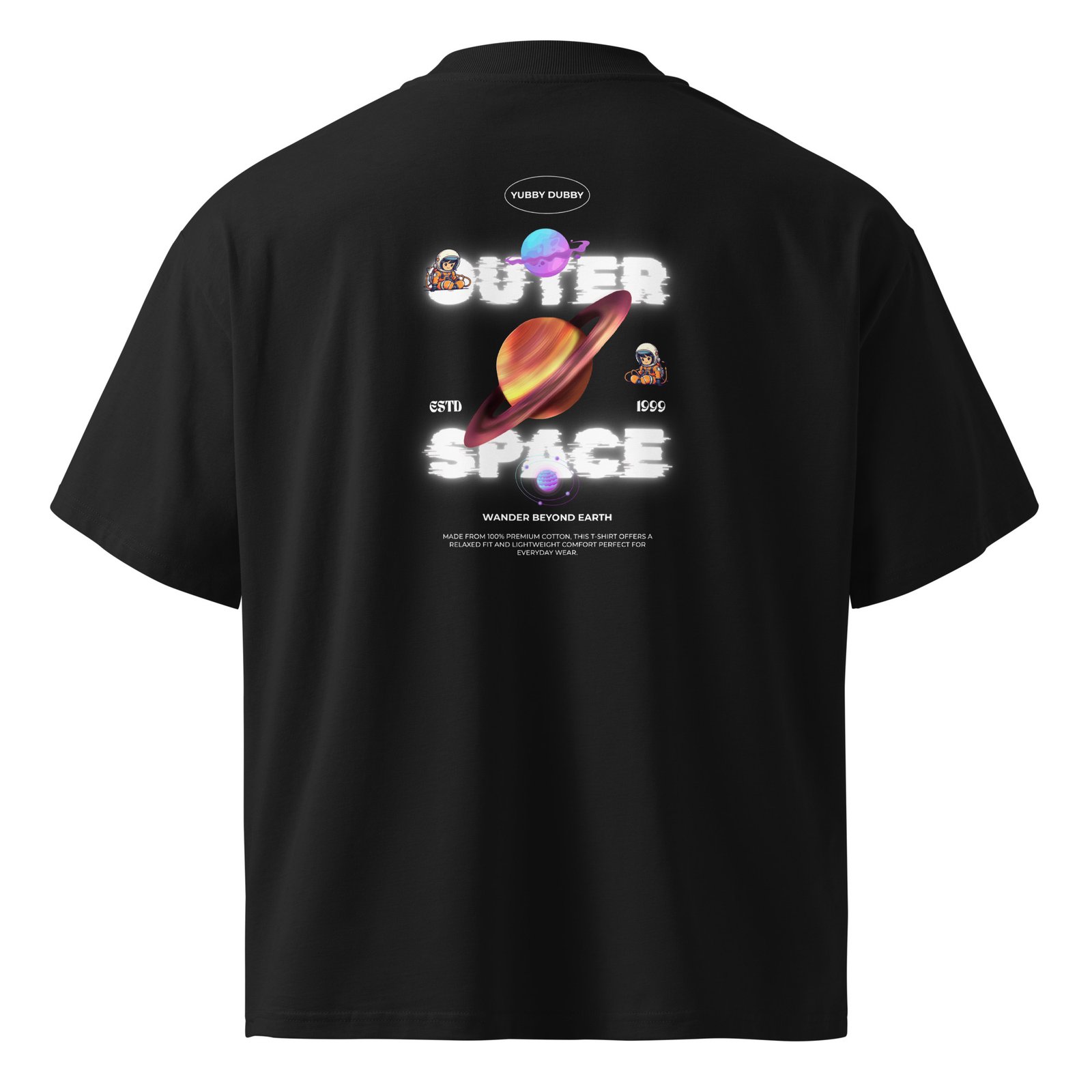 Astronaut Unisex organic oversized high neck t-shirt - Image 6