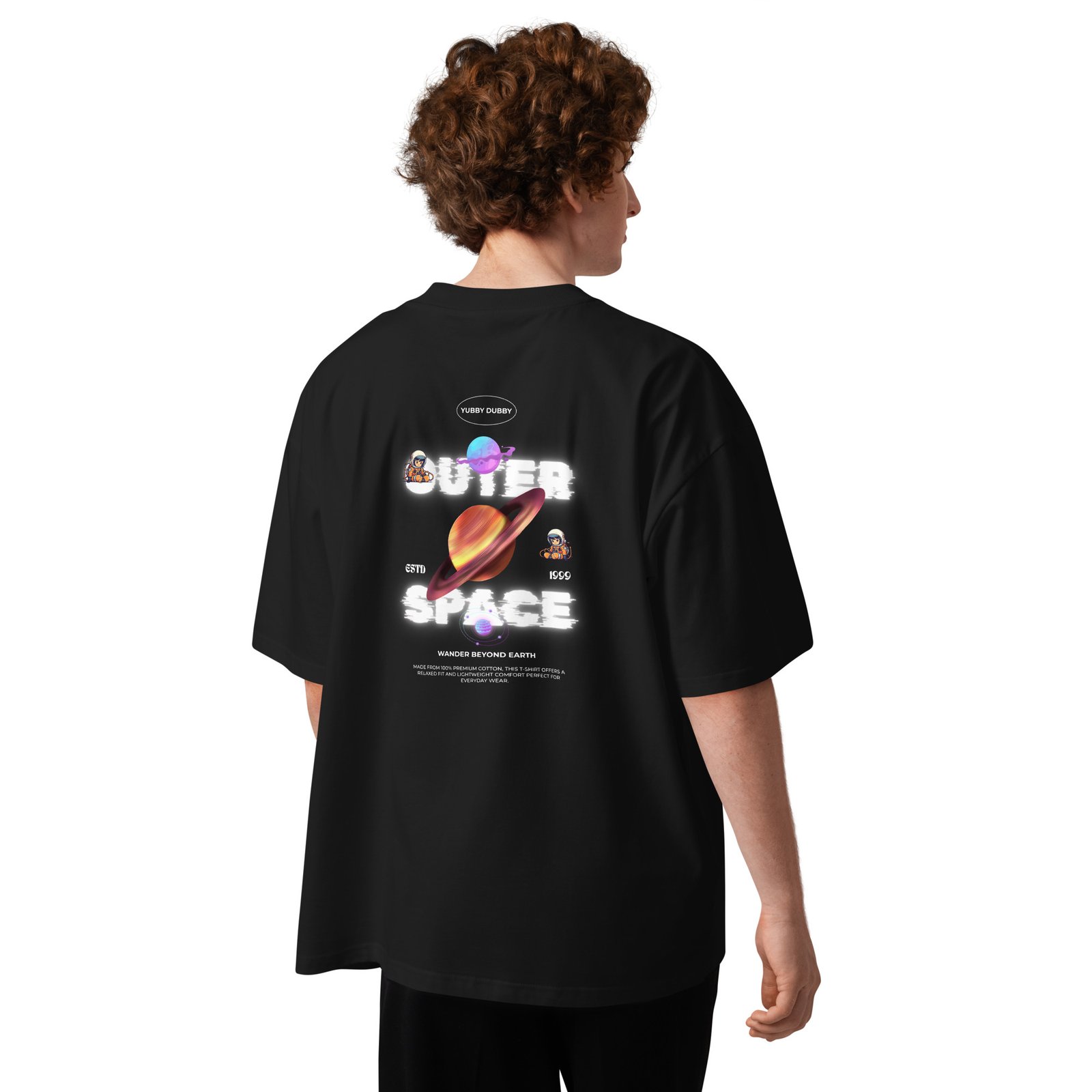 Astronaut Unisex organic oversized high neck t-shirt - Image 17