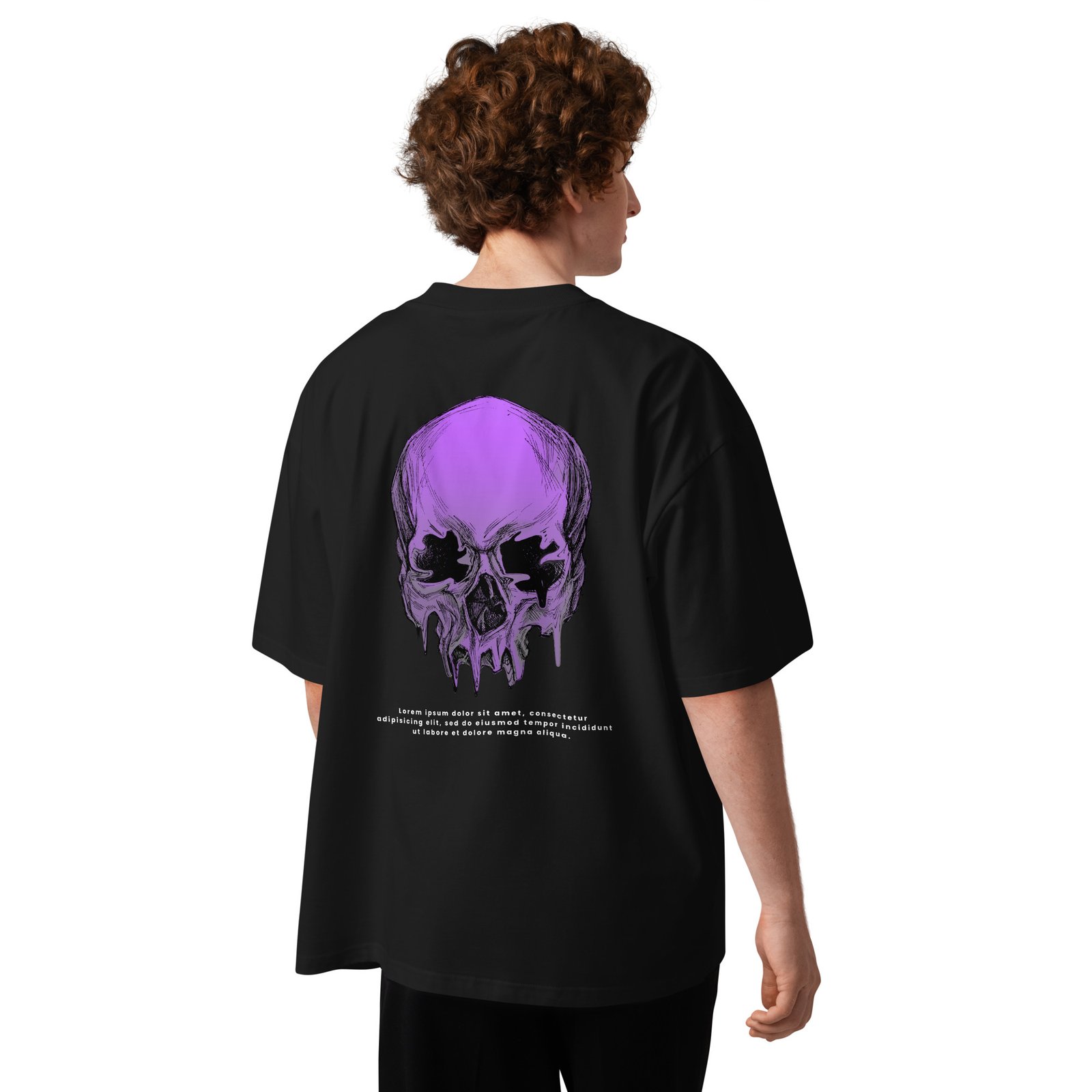 Skull Unisex organic oversized high neck t-shirt