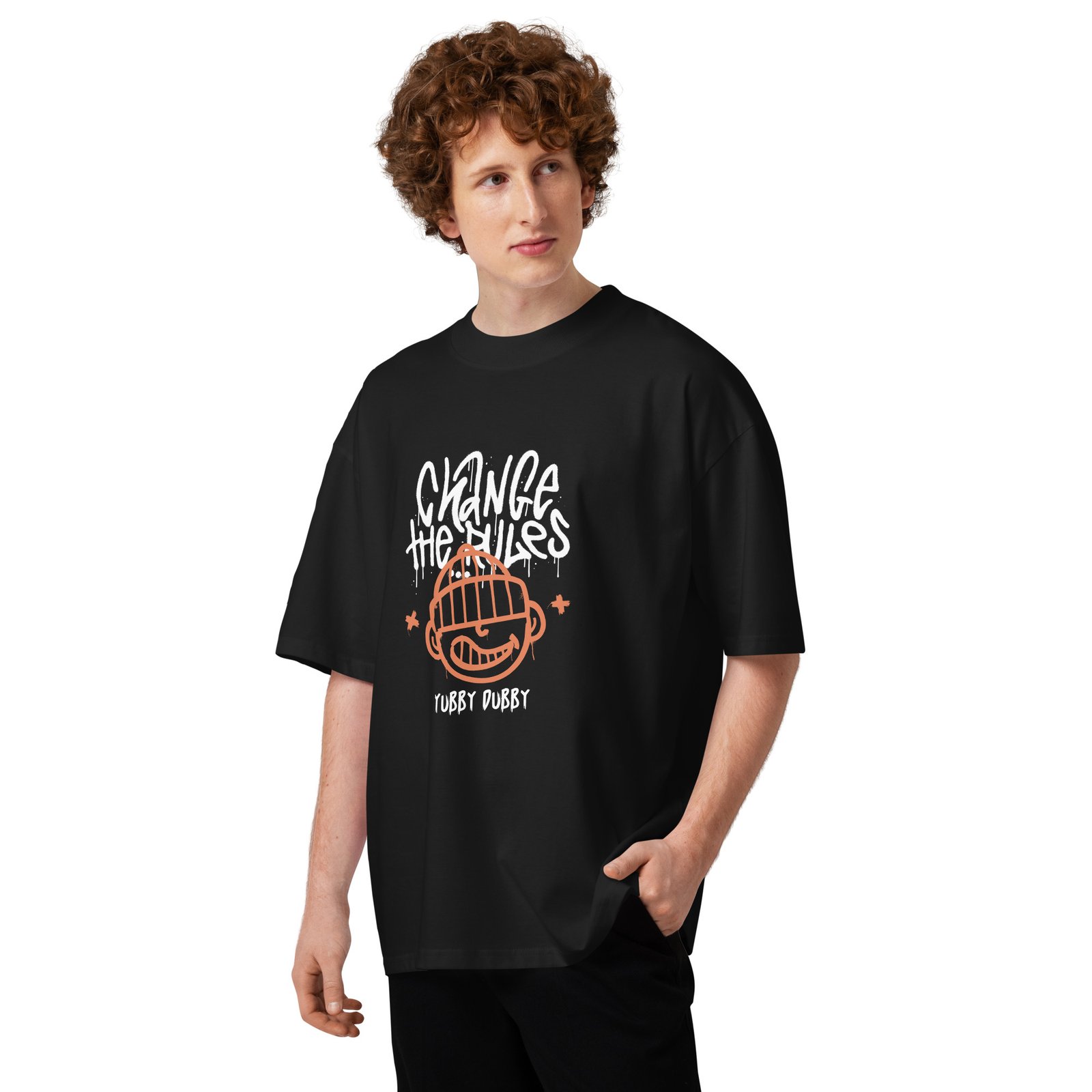 Change The Rules Unisex organic oversized high neck t-shirt