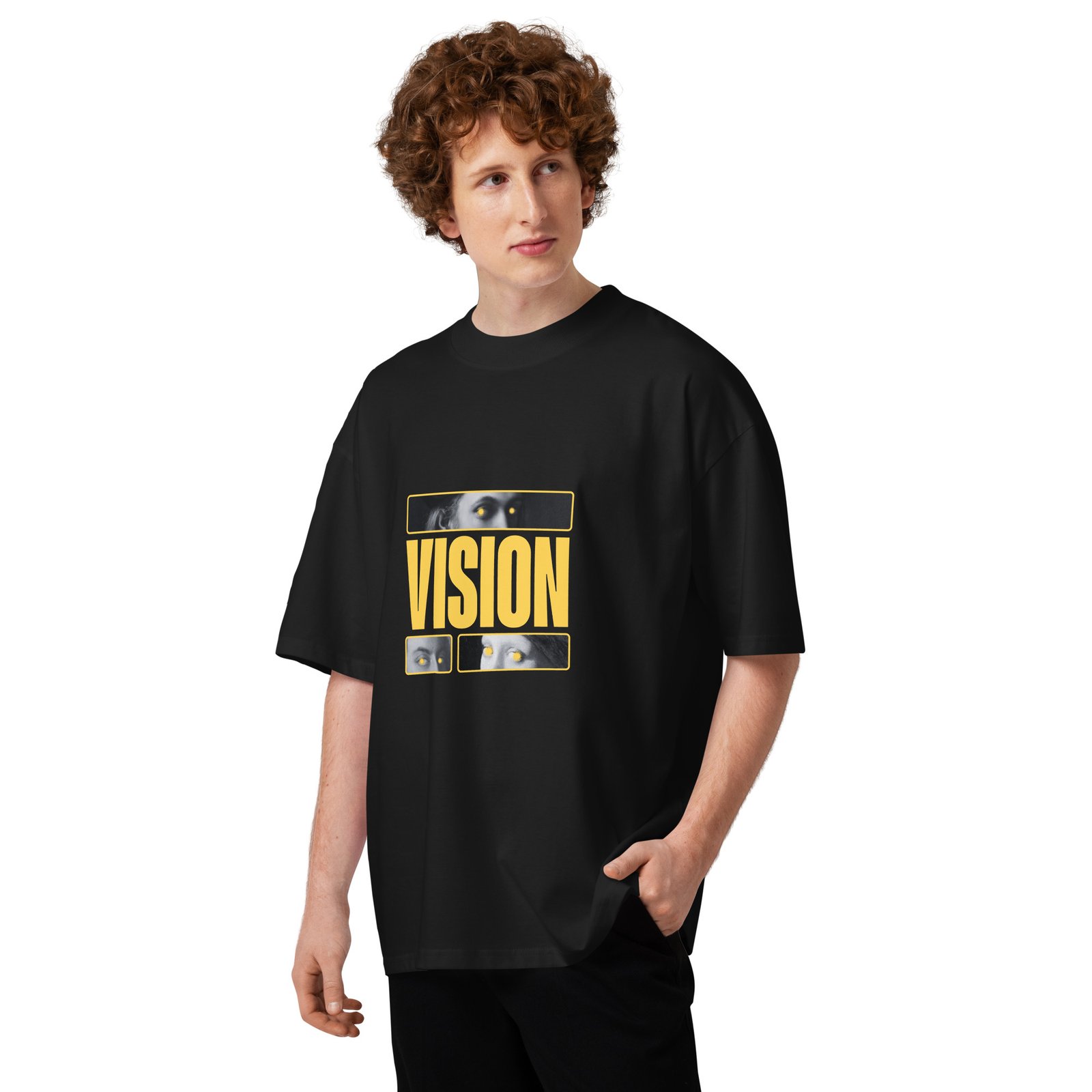 Vision Unisex organic oversized high neck t-shirt