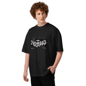Melting Unisex organic oversized high neck t-shirt
