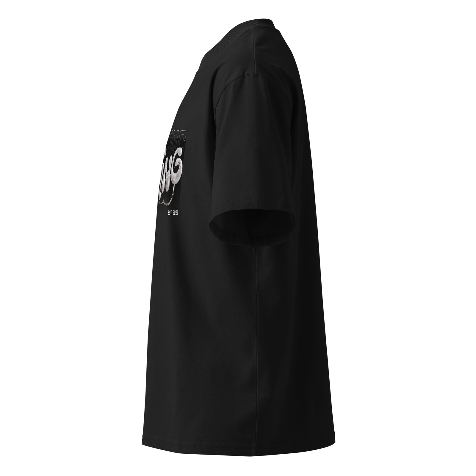 Melting Unisex organic oversized high neck t-shirt - Image 4