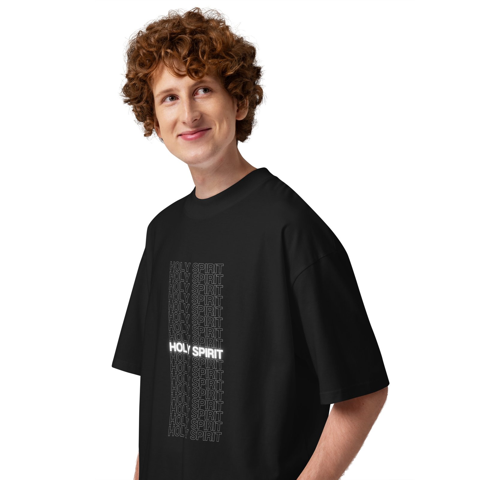 Holy Sprit Unisex organic oversized high neck t-shirt - Image 7