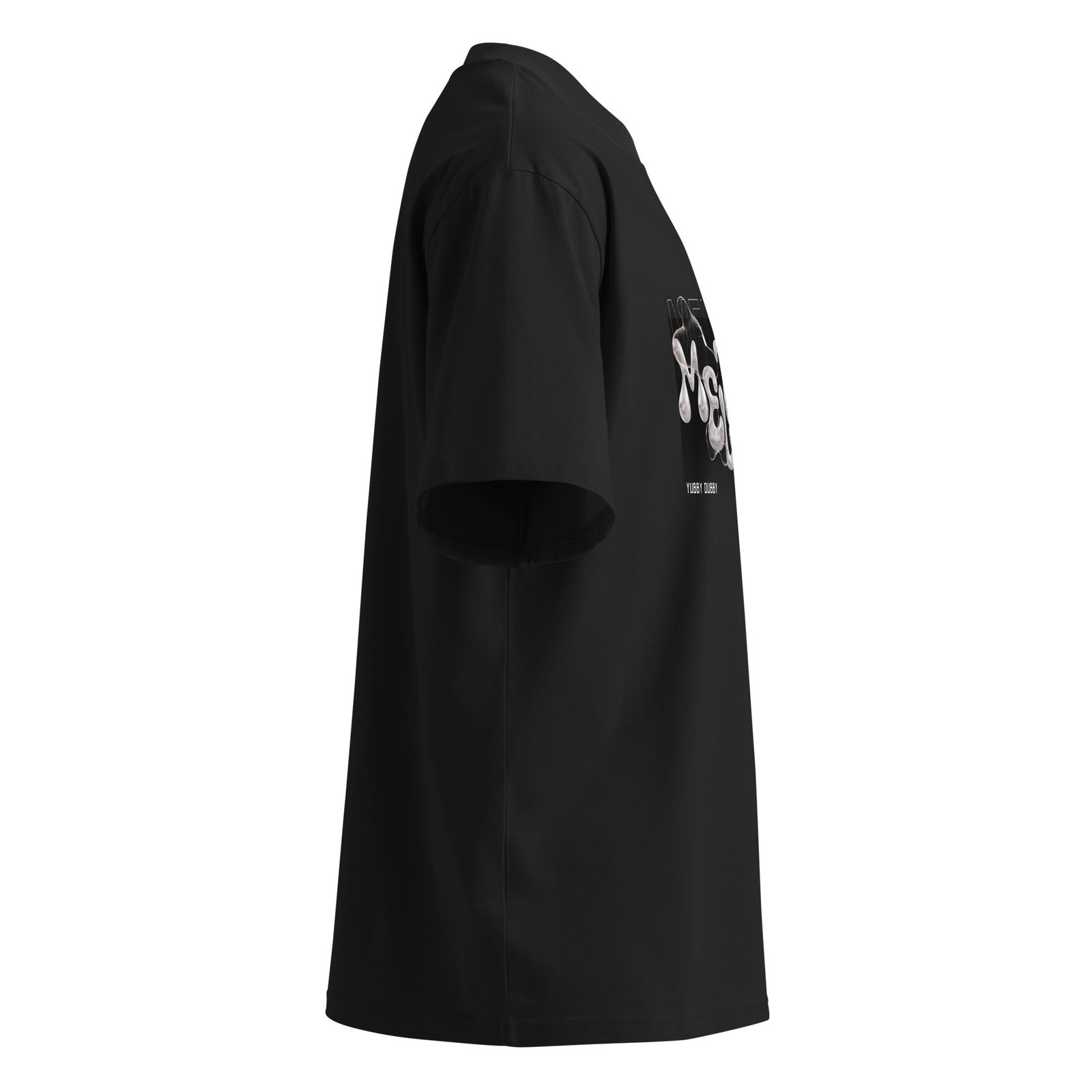 Melting Unisex organic oversized high neck t-shirt - Image 5