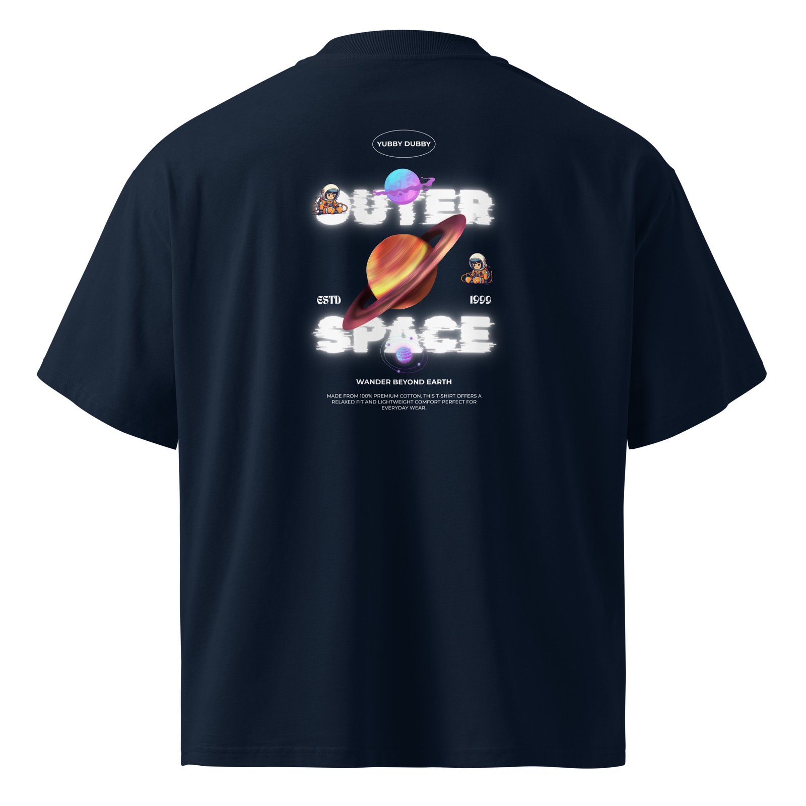 Astronaut Unisex organic oversized high neck t-shirt - Image 5