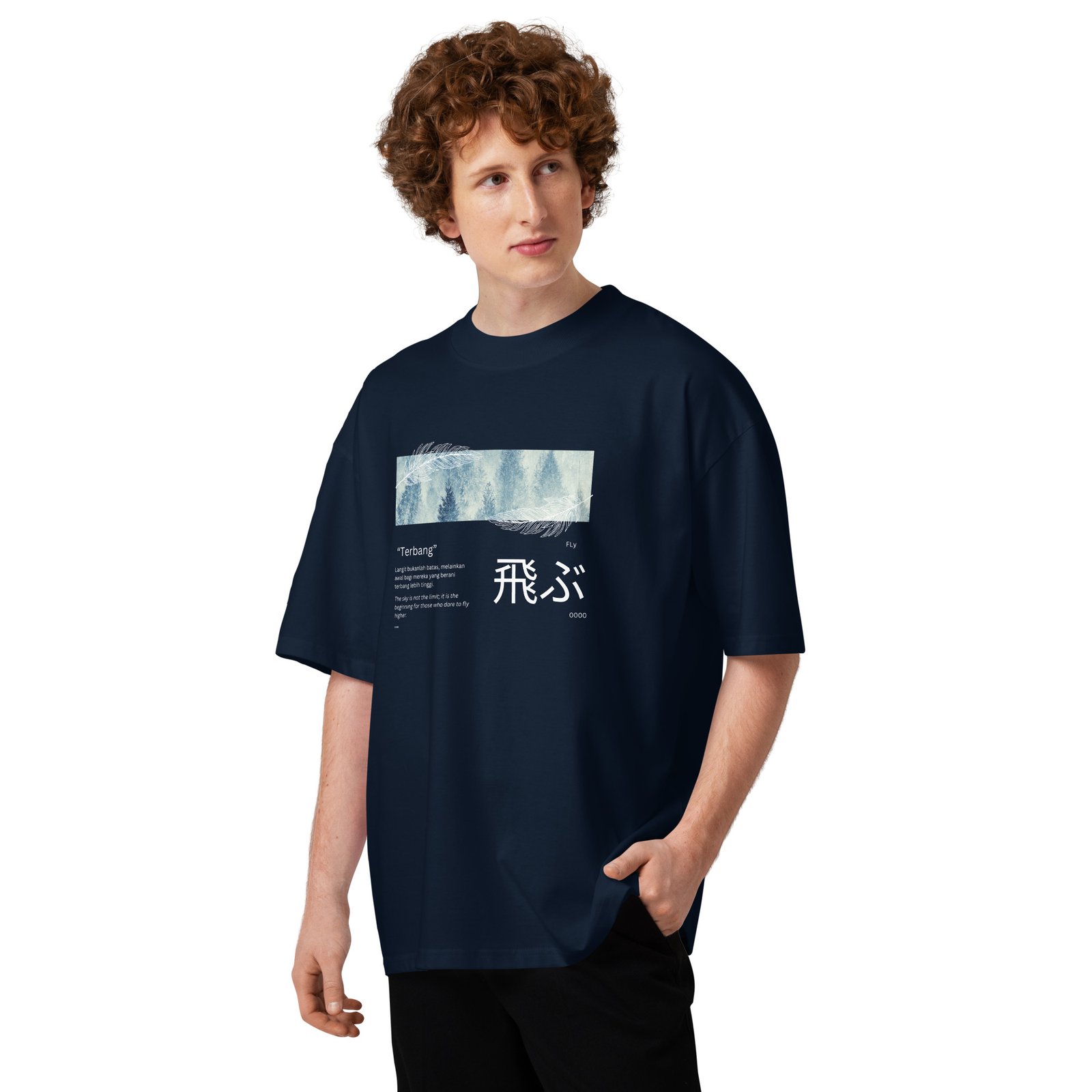 Tabeng Unisex organic oversized high neck t-shirt - Image 14