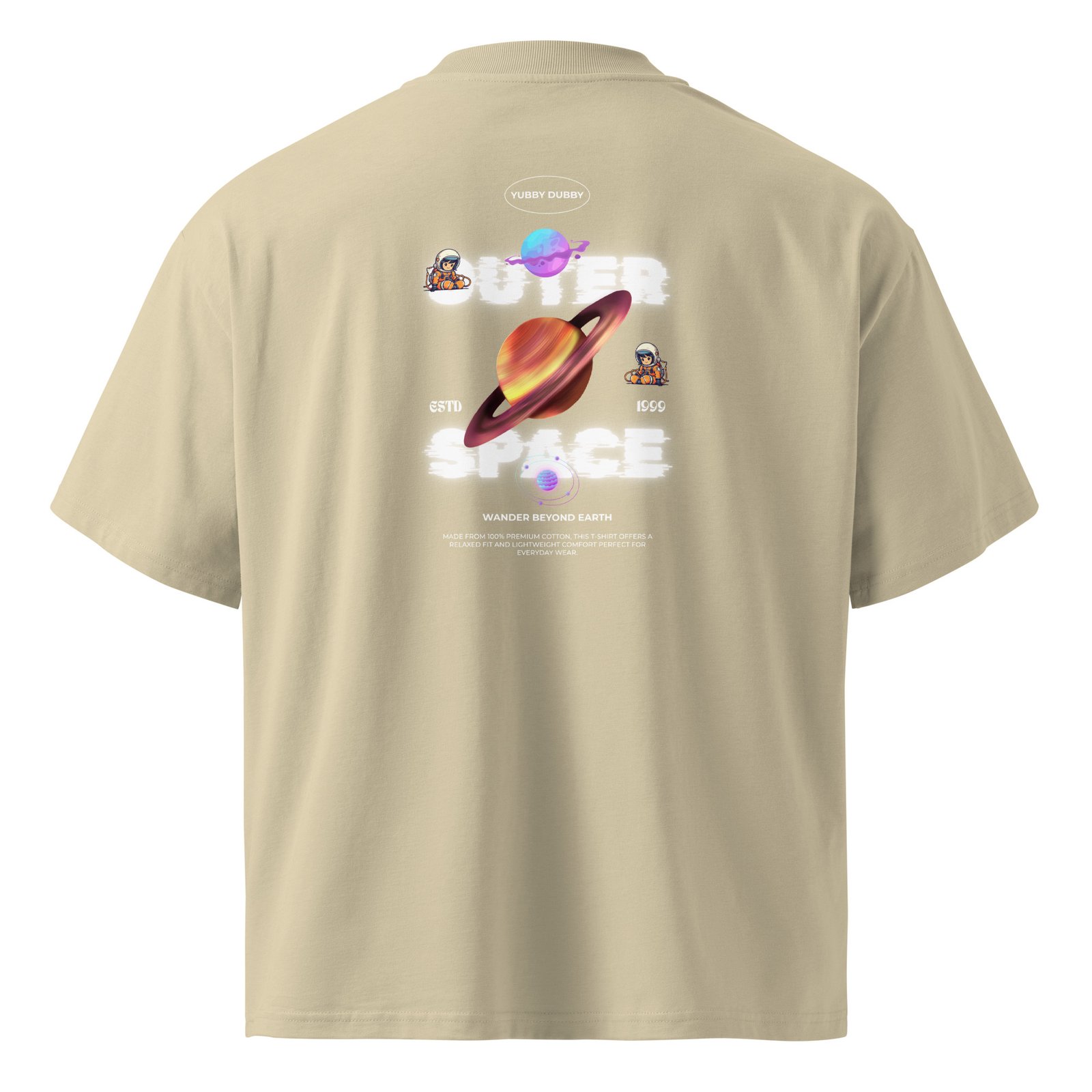 Astronaut Unisex organic oversized high neck t-shirt - Image 7