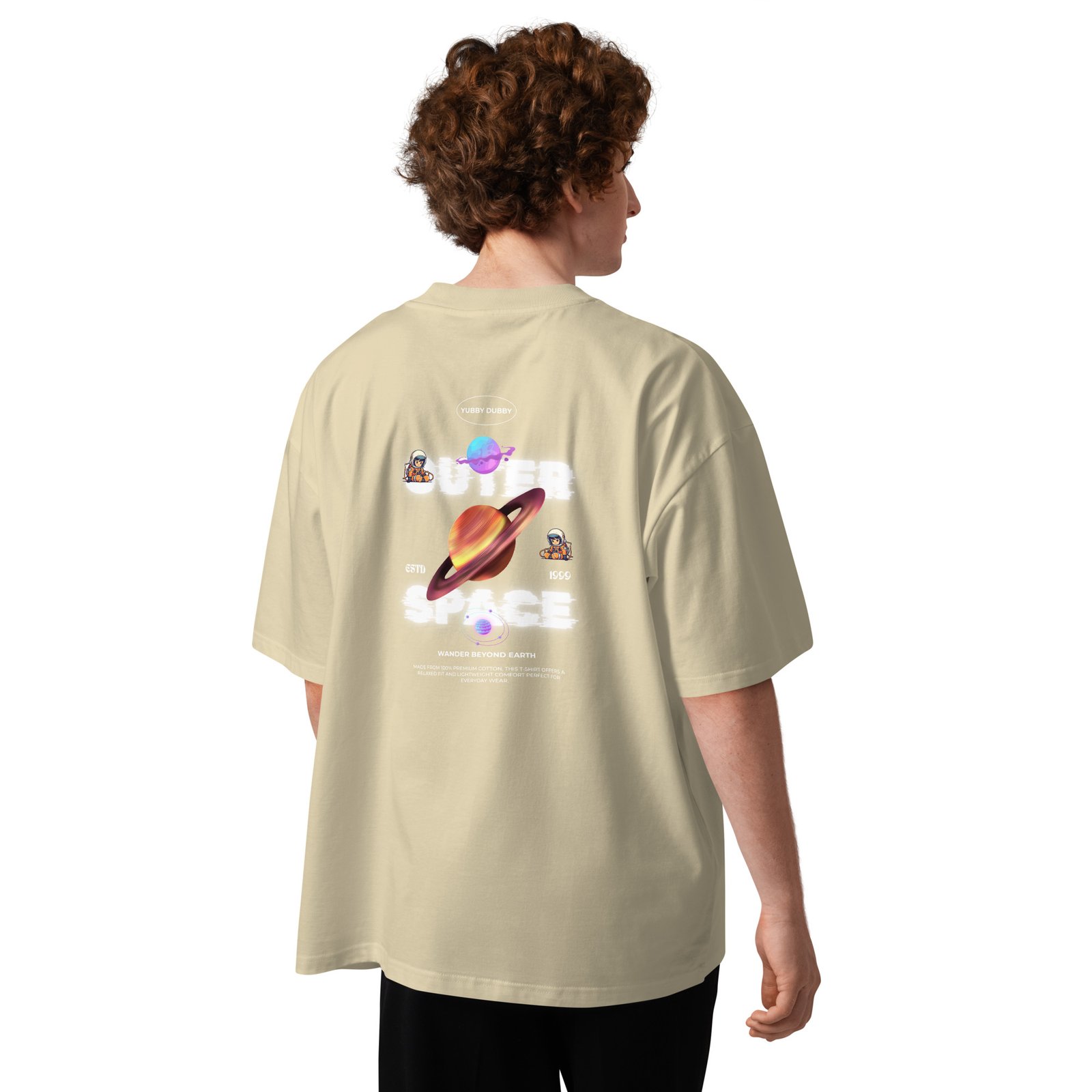 Astronaut Unisex organic oversized high neck t-shirt - Image 18