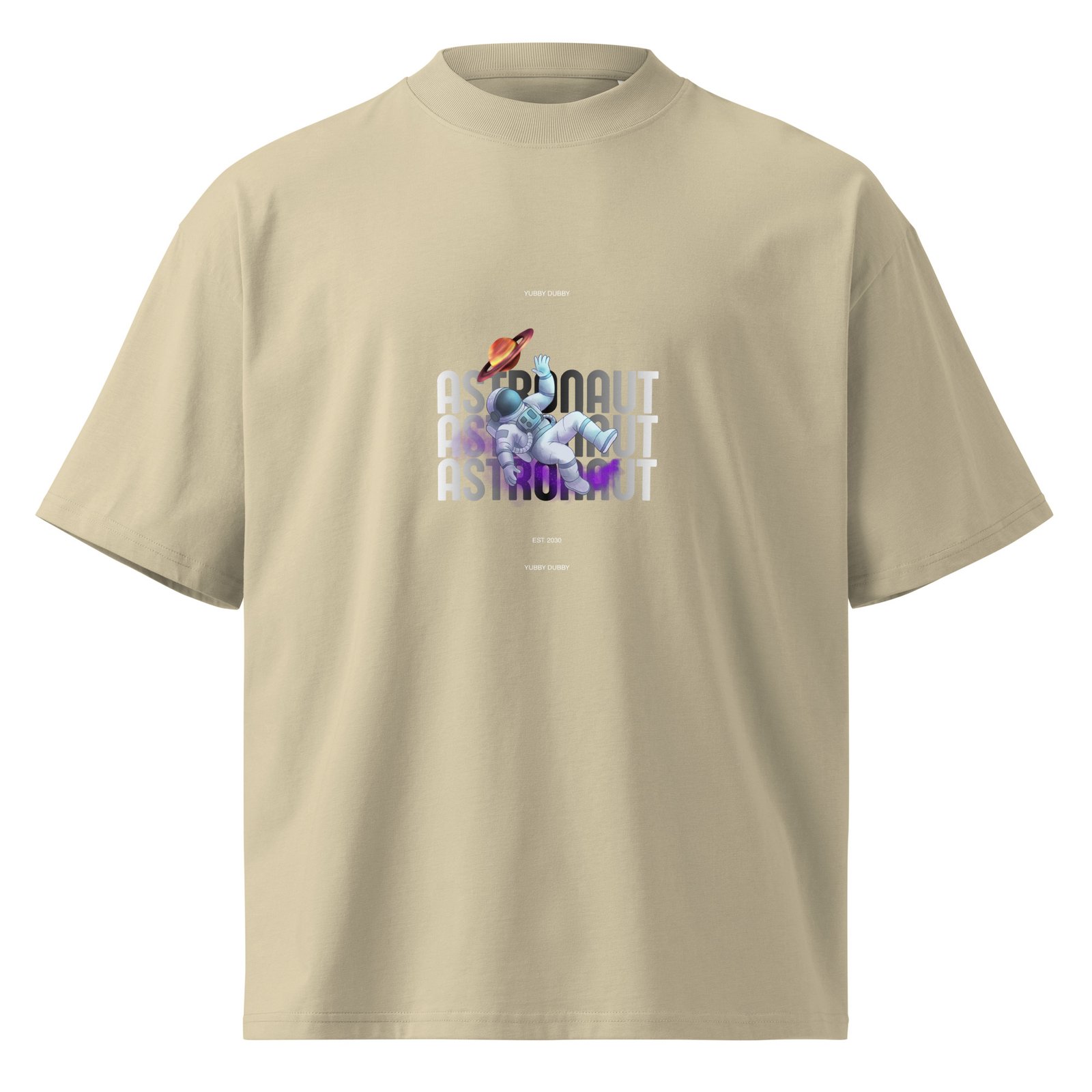 Astronaut Unisex organic oversized high neck t-shirt - Image 4