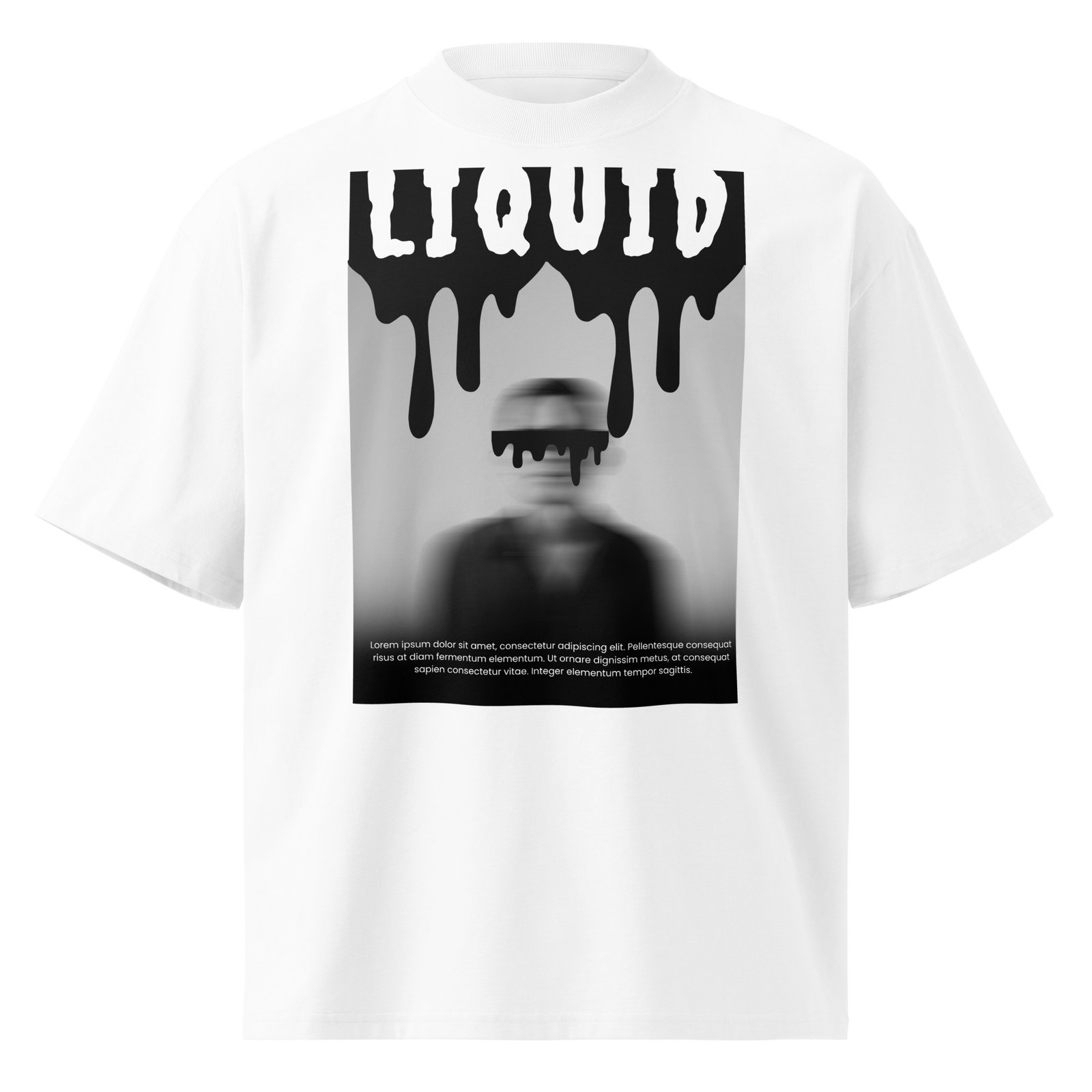 Liquid Unisex organic oversized high neck t-shirt - Image 2