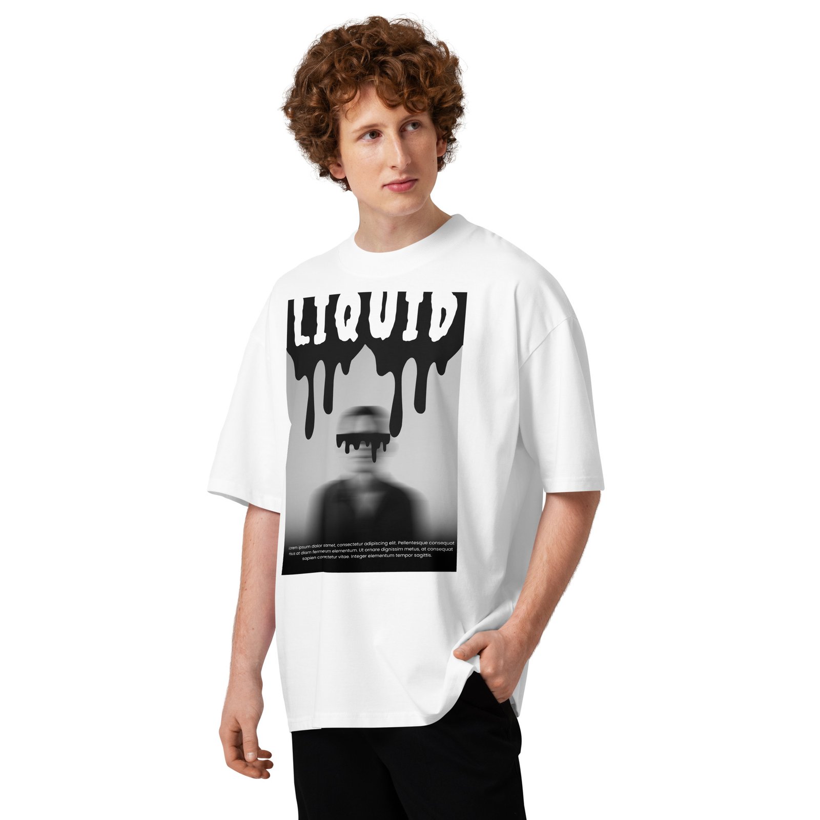 Liquid Unisex organic oversized high neck t-shirt