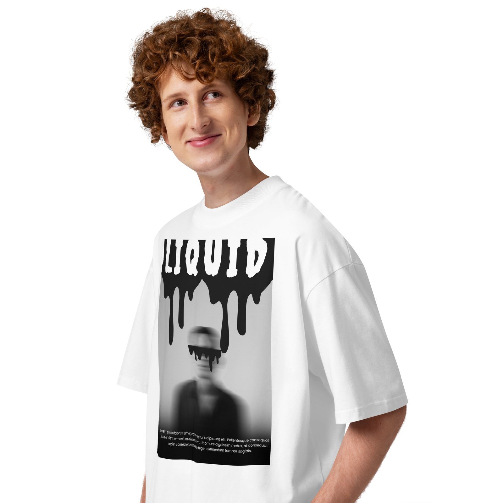 Liquid Unisex organic oversized high neck t-shirt - Image 6